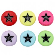 Acrylic beads Stars Multicolour-black mix